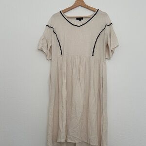 Roolee Cream Dress with Black Accents